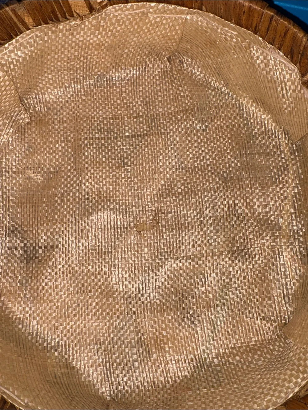 Vintage Woven Straw Basket with 3D Raffia Tulip Flowers Boho Cottagecore 70s